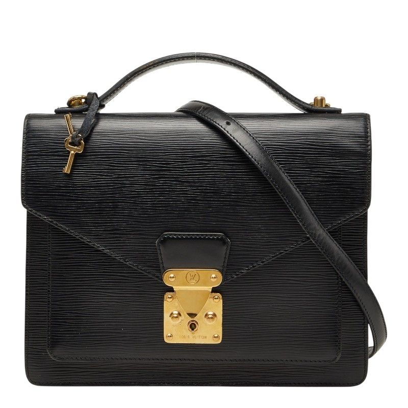 Louis Vuitton Epi Monceau 2-Way Shoulder Bag Noir Black Leather