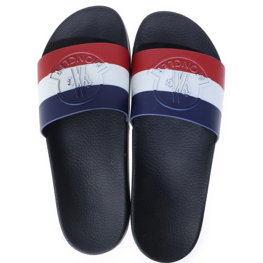 Moncler Tricolor Logo Rubber Sandals Black — view 4