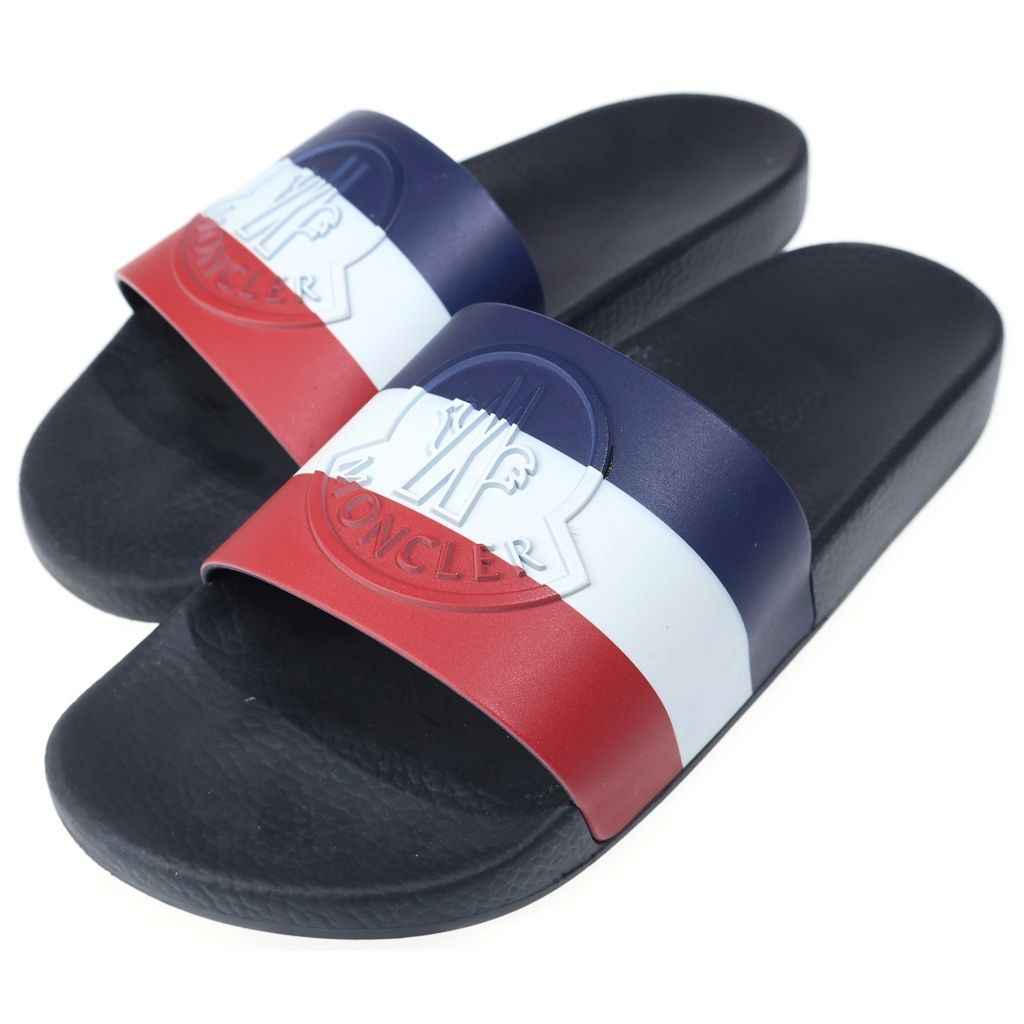 Moncler Tricolor Logo Rubber Sandals Black — view 2