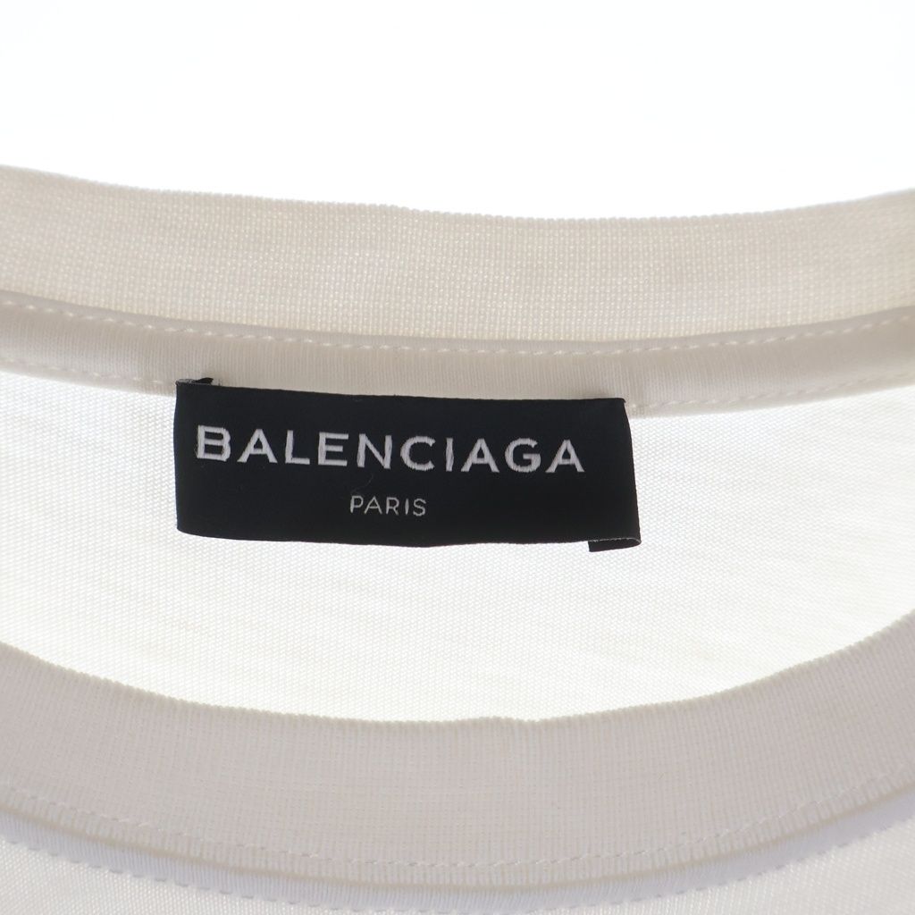 Balenciaga Front Logo Print Short Sleeve T-Shirt White — view 6