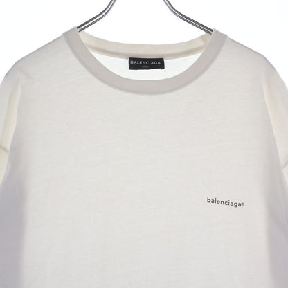 Balenciaga Front Logo Print Short Sleeve T-Shirt White — view 3