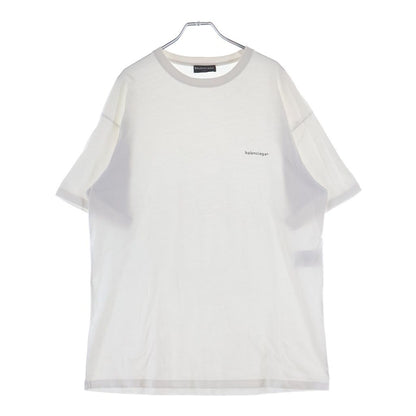 Balenciaga Front Logo Print Short Sleeve T-Shirt White