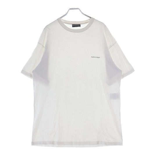 Balenciaga Front Logo Print Short Sleeve T-Shirt White