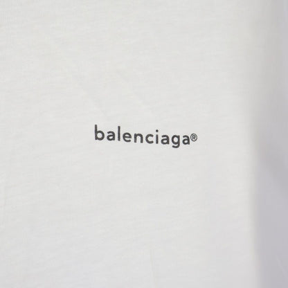 Balenciaga Front Logo Print Short Sleeve T-Shirt White — view 5
