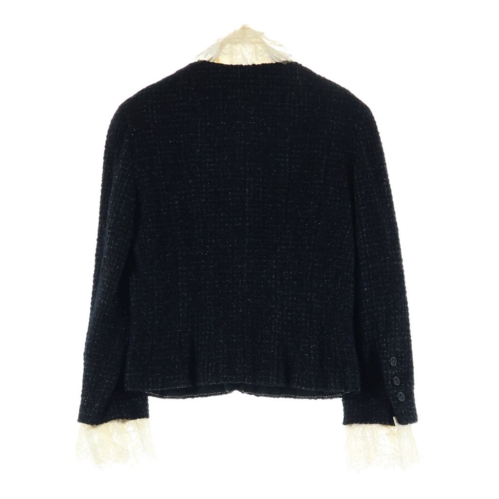 Chanel Tweed Jacket Black 38 Lace — view 2