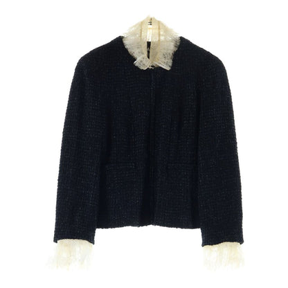 Chanel Tweed Jacket Black 38 Lace