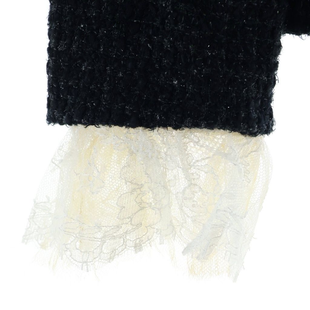 Chanel Tweed Jacket Black 38 Lace — view 5