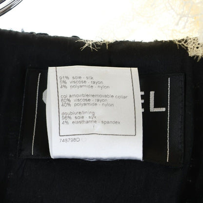Chanel Tweed Jacket Black 38 Lace — view 8