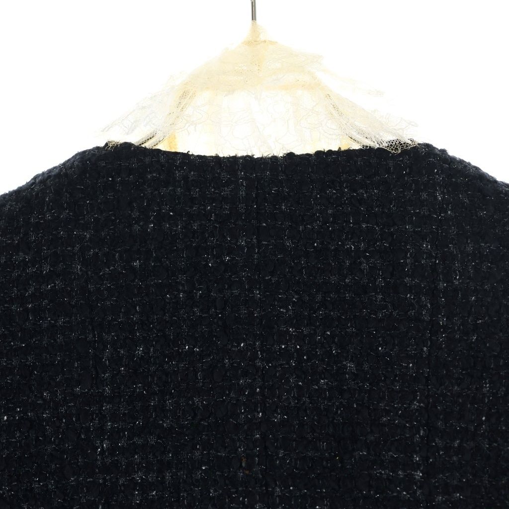 Chanel Tweed Jacket Black 38 Lace — view 4