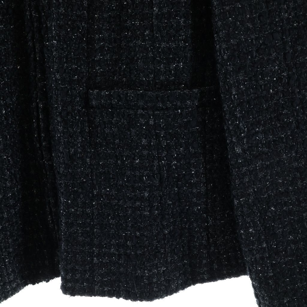 Chanel Tweed Jacket Black 38 Lace — view 6