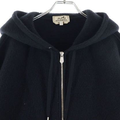 Hermes Zip Up Hoodie Leather Trim Black — view 3