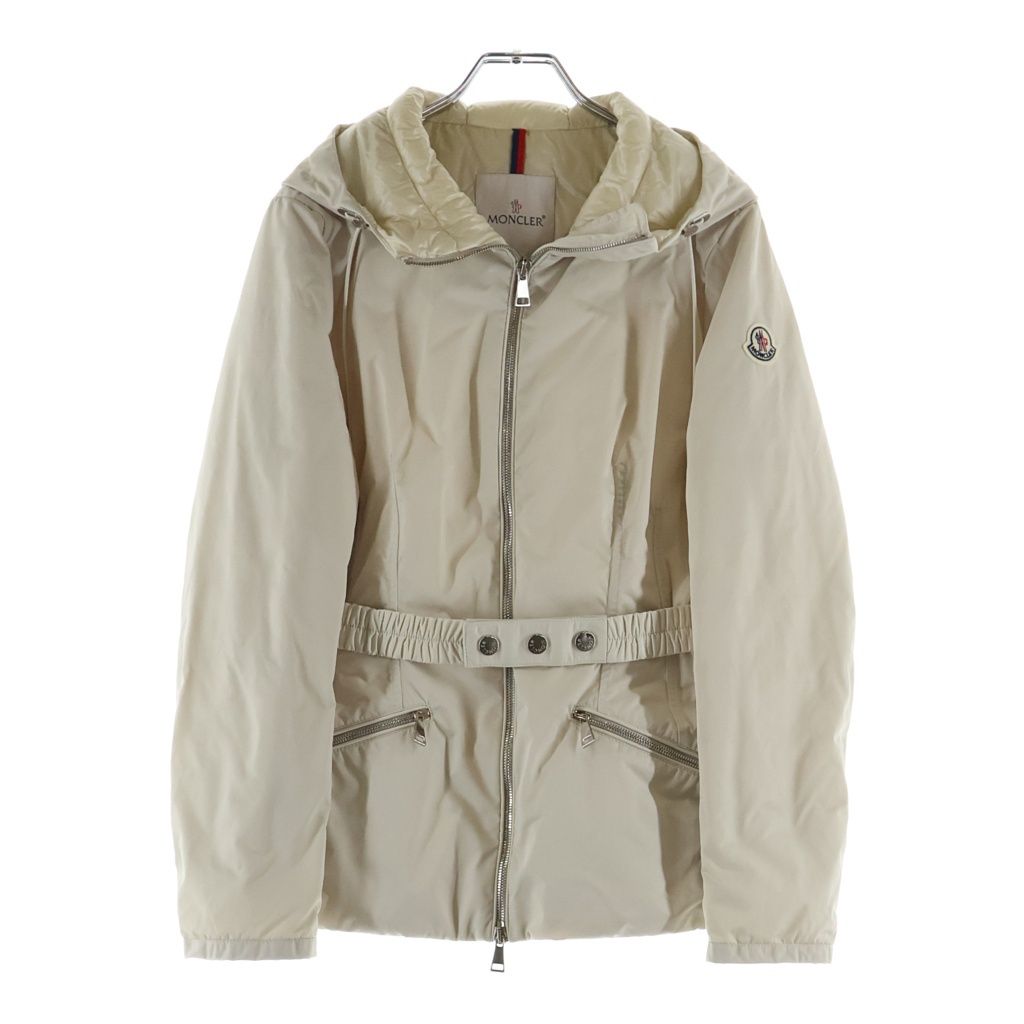 Moncler Hendaye Belted Down Jacket Ivory White 0