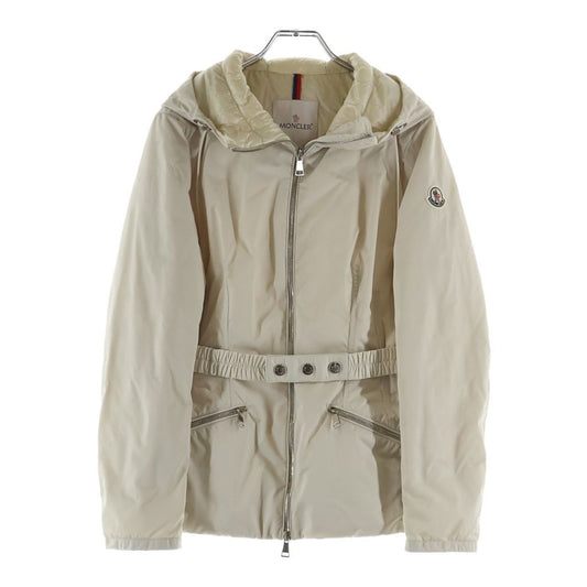 Moncler Hendaye Belted Down Jacket Ivory White 0