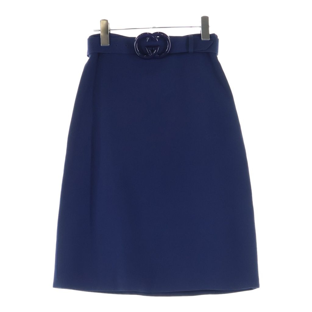 Gucci GG Belt Tight Skirt Blue 38