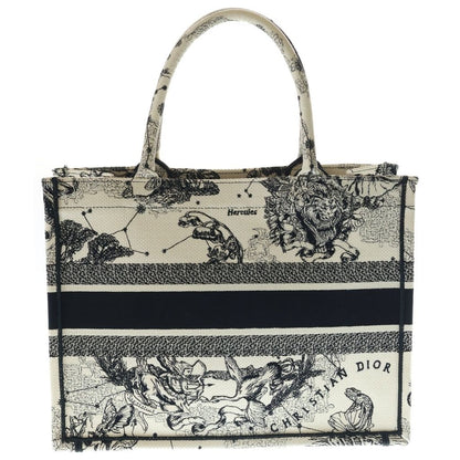 Dior Book Tote Zodiac Embroidery Ivory Black Canvas — view 2