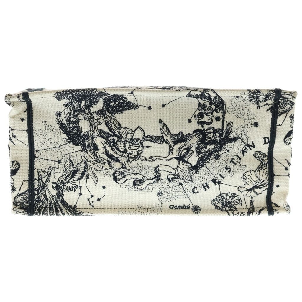 Dior Book Tote Zodiac Embroidery Ivory Black Canvas — view 4