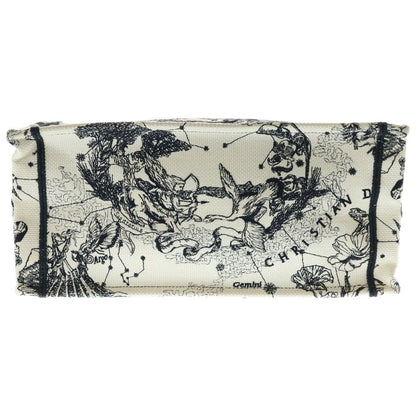 Dior Book Tote Zodiac Embroidery Ivory Black Canvas — view 4