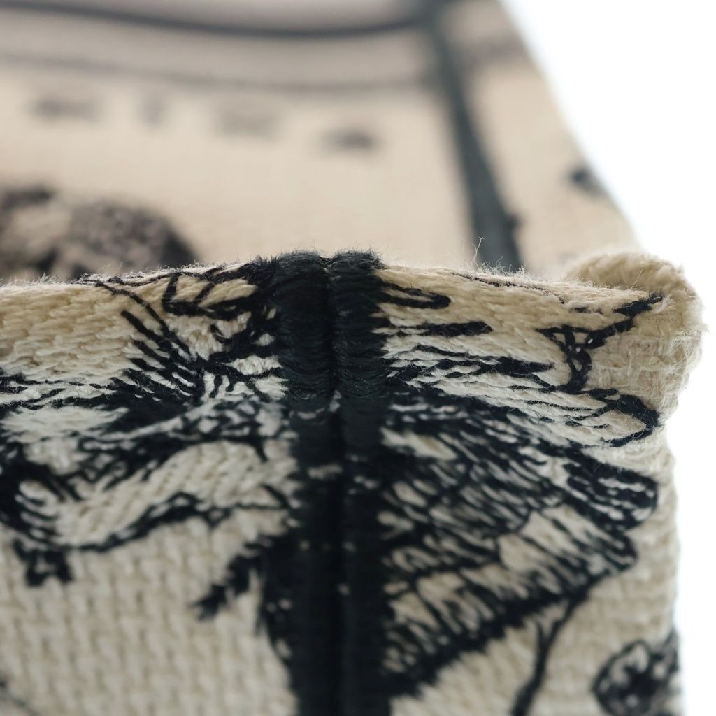 Dior Book Tote Zodiac Embroidery Ivory Black Canvas — view 5