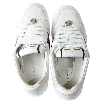 Gucci Screener GG Sherry Line Leather Lace Up Sneakers White — view 4