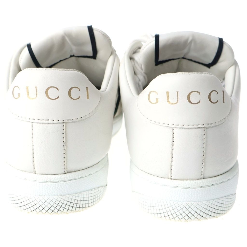 Gucci Screener GG Sherry Line Leather Lace Up Sneakers White — view 3