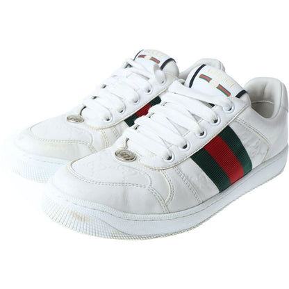 Gucci Screener GG Sherry Line Leather Lace Up Sneakers White — view 2