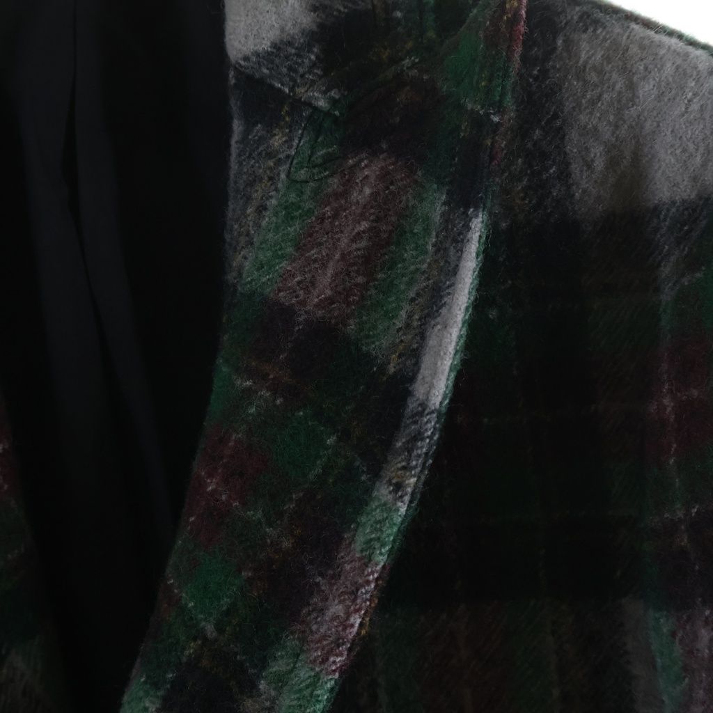 Bottega Veneta Check All Over Wool Peaked Lapel Double Breasted Che Star Coat — view 5