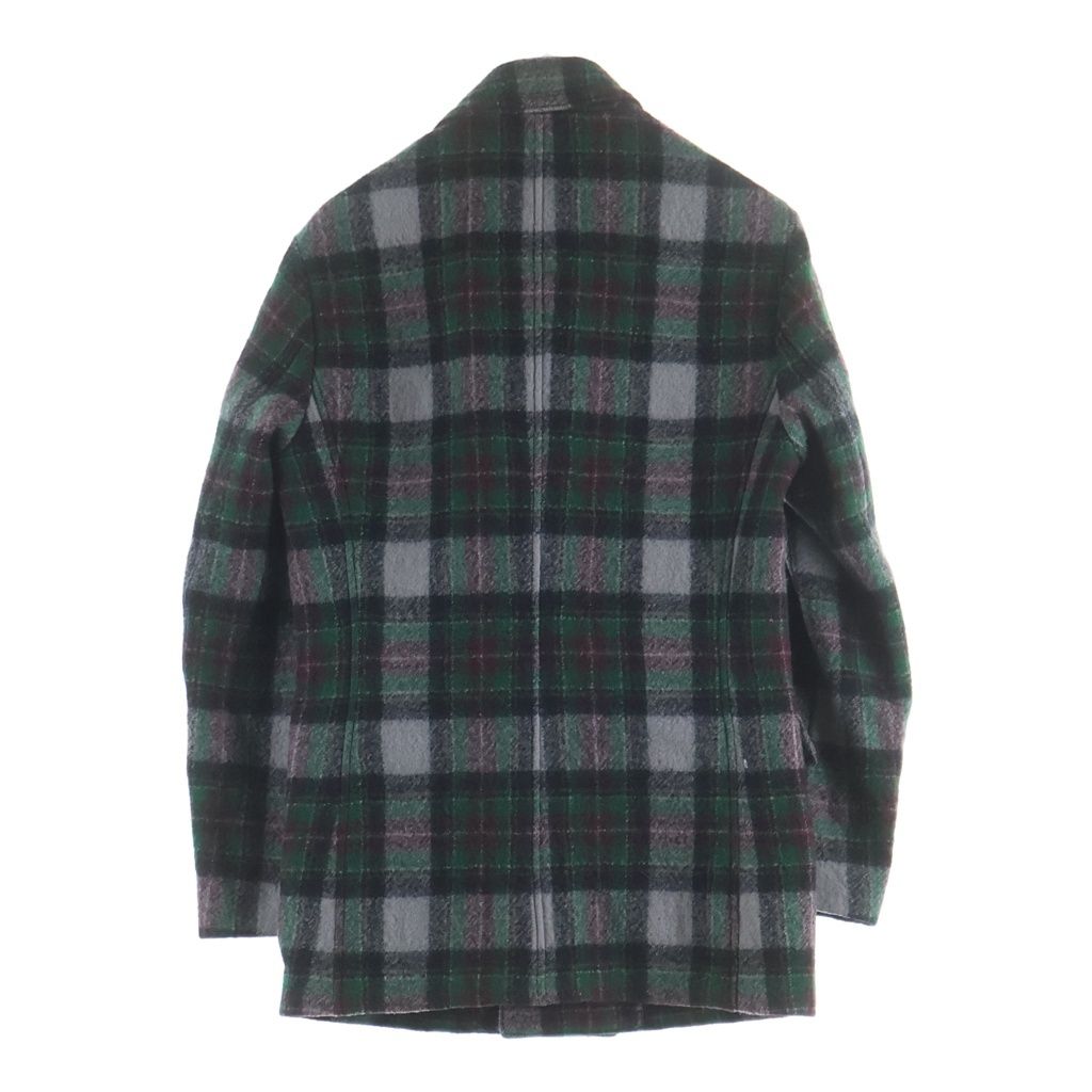 Bottega Veneta Check All Over Wool Peaked Lapel Double Breasted Che Star Coat — view 2