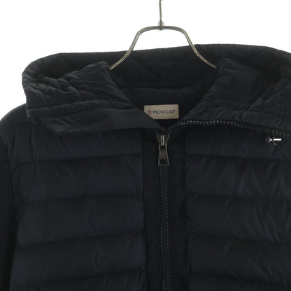 Moncler Maglione Tricot Cardigan Arm Knit Contrast Nylon Down Jacket Black — view 3