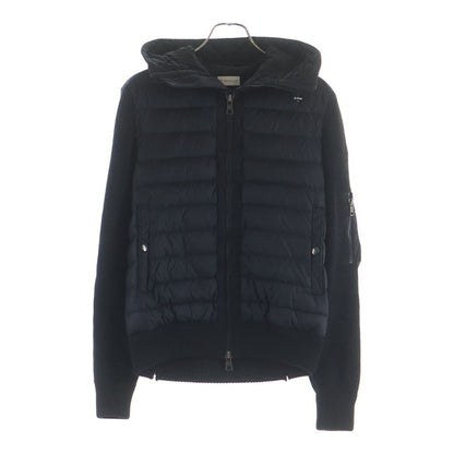 Moncler Maglione Tricot Cardigan Arm Knit Contrast Nylon Down Jacket Black