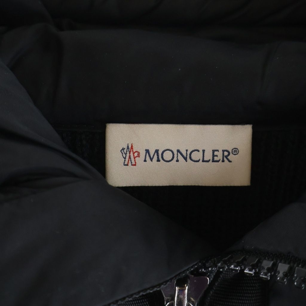 Moncler Maglione Tricot Cardigan Arm Knit Contrast Nylon Down Jacket Black — view 8