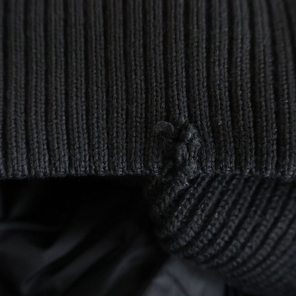 Moncler Maglione Tricot Cardigan Arm Knit Contrast Nylon Down Jacket Black — view 7