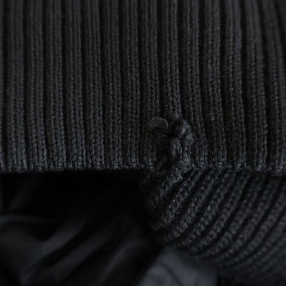 Moncler Maglione Tricot Cardigan Arm Knit Contrast Nylon Down Jacket Black — view 7