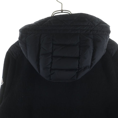 Moncler Maglione Tricot Cardigan Arm Knit Contrast Nylon Down Jacket Black — view 4