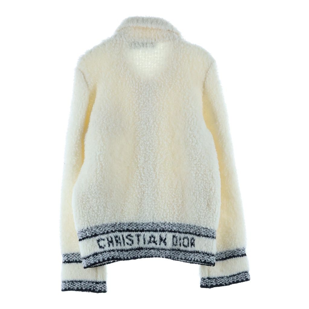Dior Caro Wool Blend Fleece Knit Jacket White — view 2