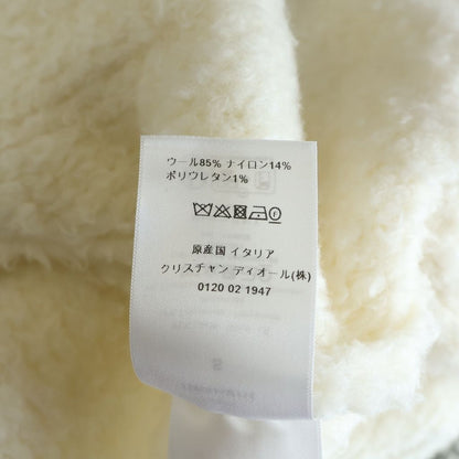 Dior Caro Wool Blend Fleece Knit Jacket White — view 8