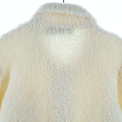 Dior Caro Wool Blend Fleece Knit Jacket White — view 4