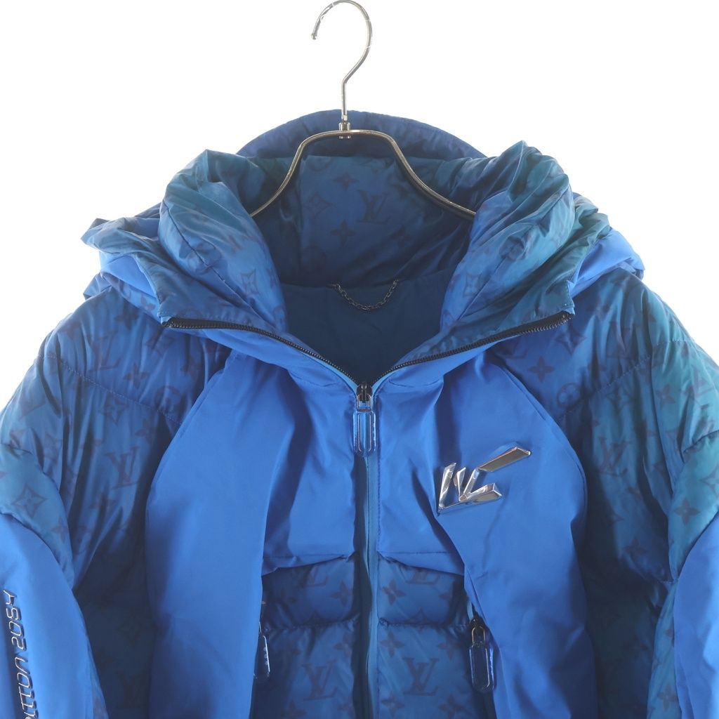 Louis Vuitton Monogram Heat Reactive Puffer Jacket Blue 46 — view 3