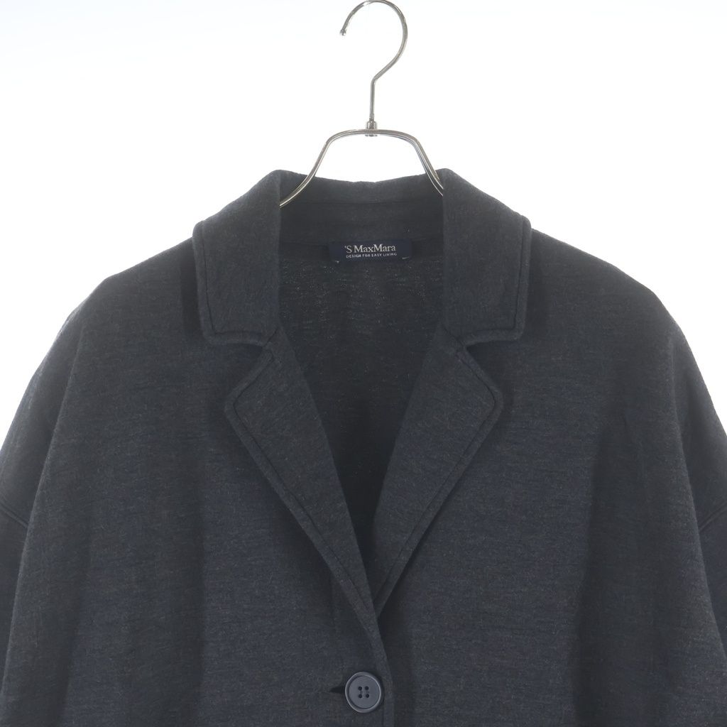 Max Mara S Coat Beads Charm Gray — view 3