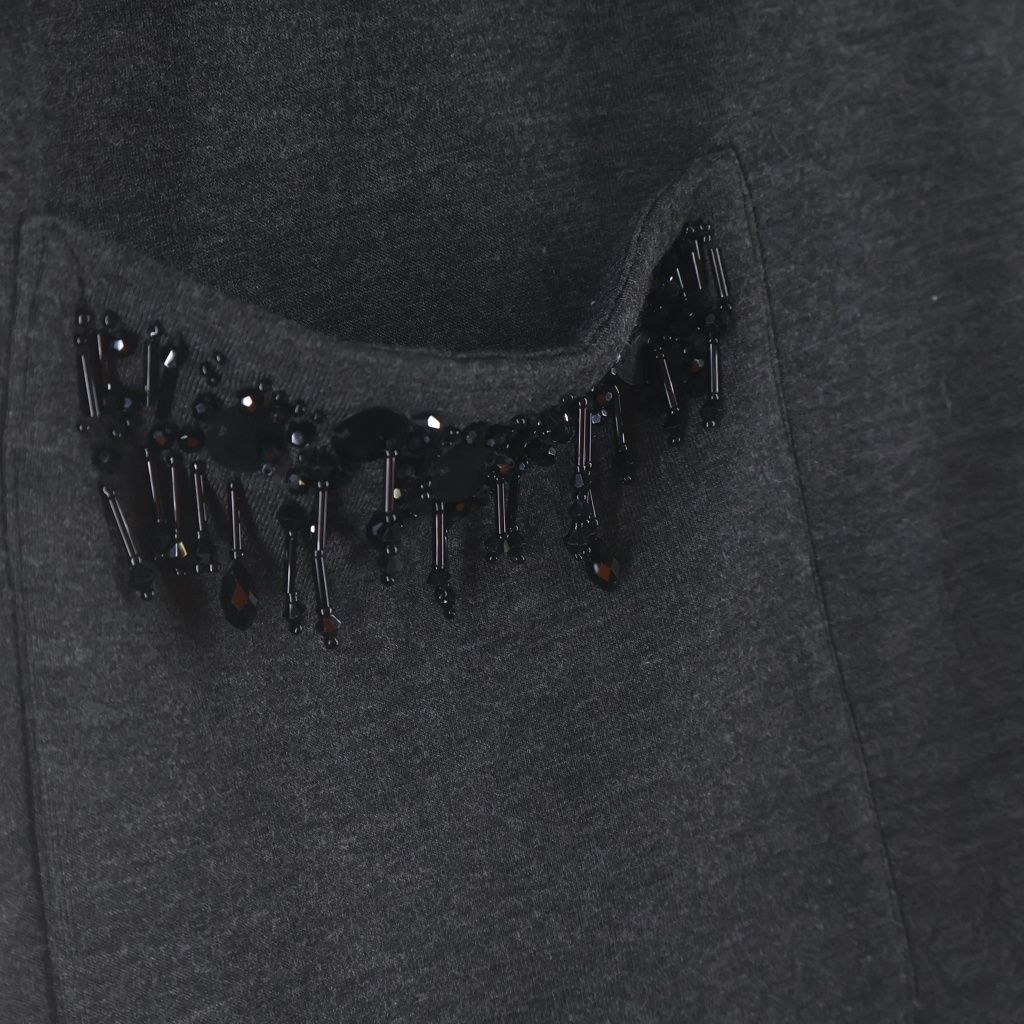 Max Mara S Coat Beads Charm Gray — view 6