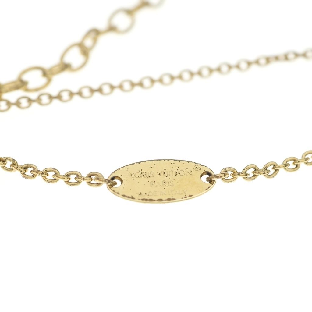 Louis Vuitton Floragram Pendant Chain Gold White — view 5