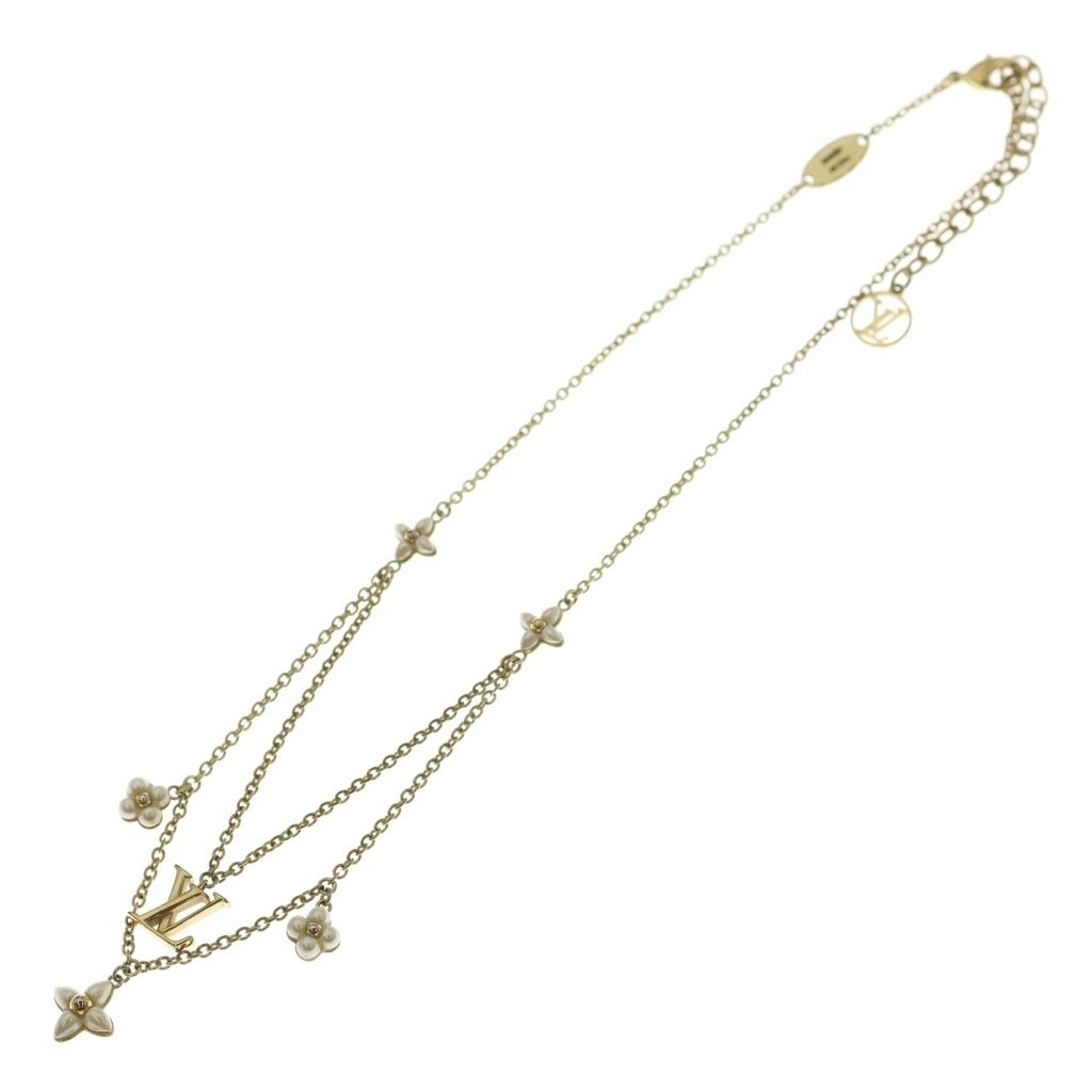 Louis Vuitton Floragram Pendant Chain Gold White — view 2