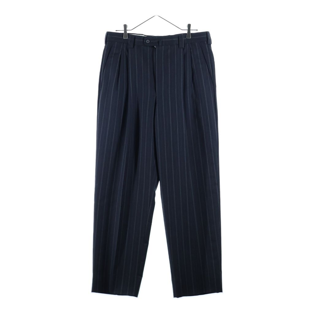 Versace Gianni Wool Stripe Peaked Lapel Double Tailored Jacket 2 Tuck Trousers — view 4