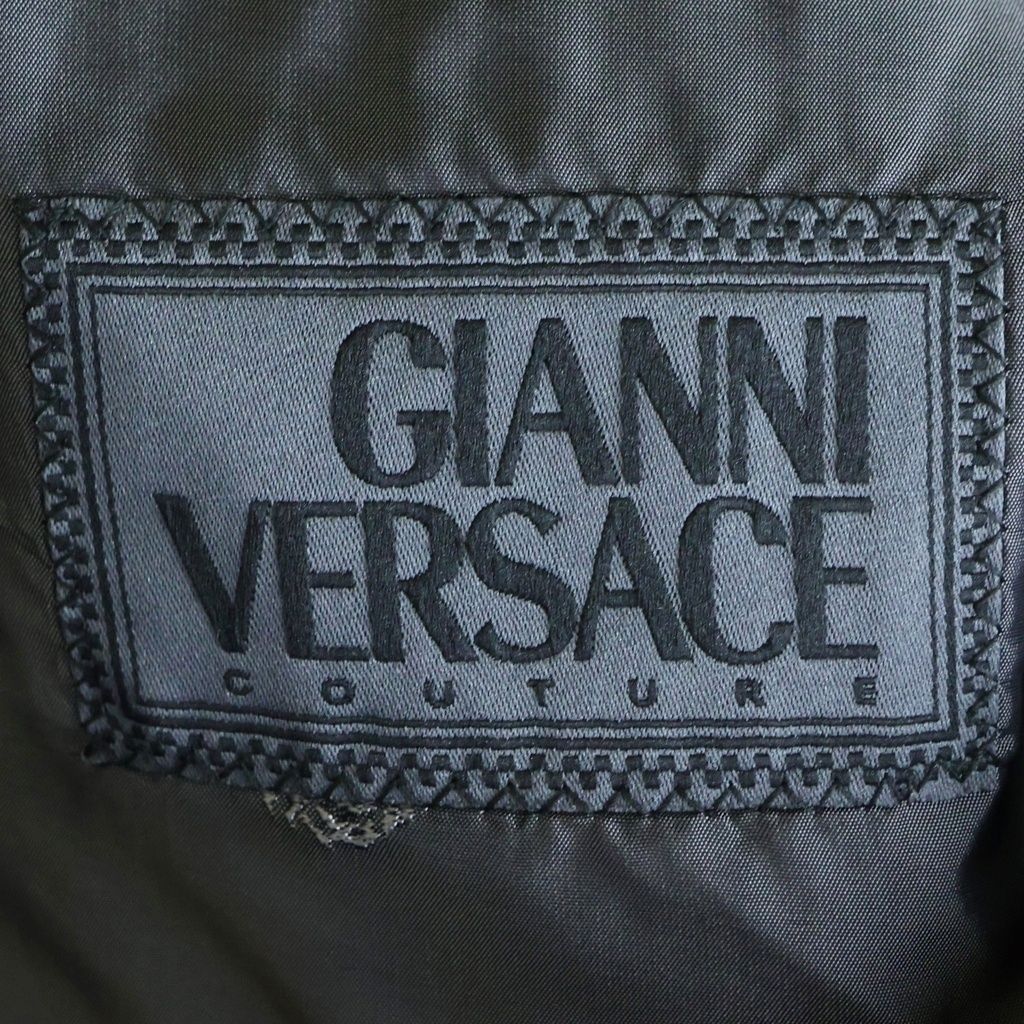 Versace Gianni Wool Stripe Peaked Lapel Double Tailored Jacket 2 Tuck Trousers — view 8