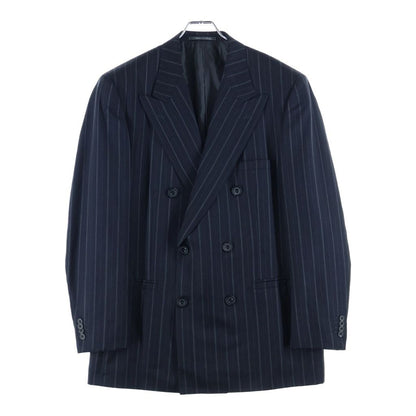 Versace Gianni Wool Stripe Peaked Lapel Double Tailored Jacket 2 Tuck Trousers — view 2
