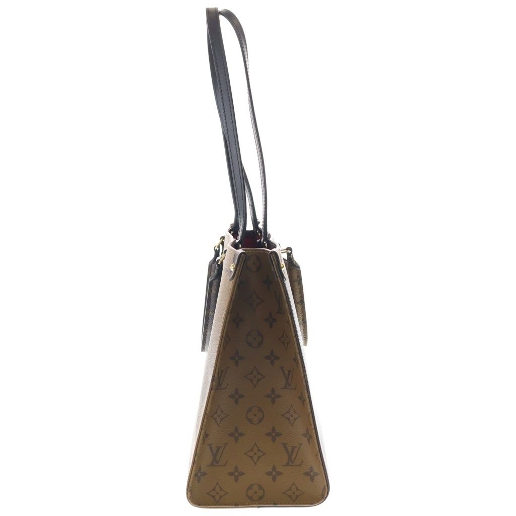 Louis Vuitton Monogram Giant On The Go MM Handbag Brown Leather Gold — view 3