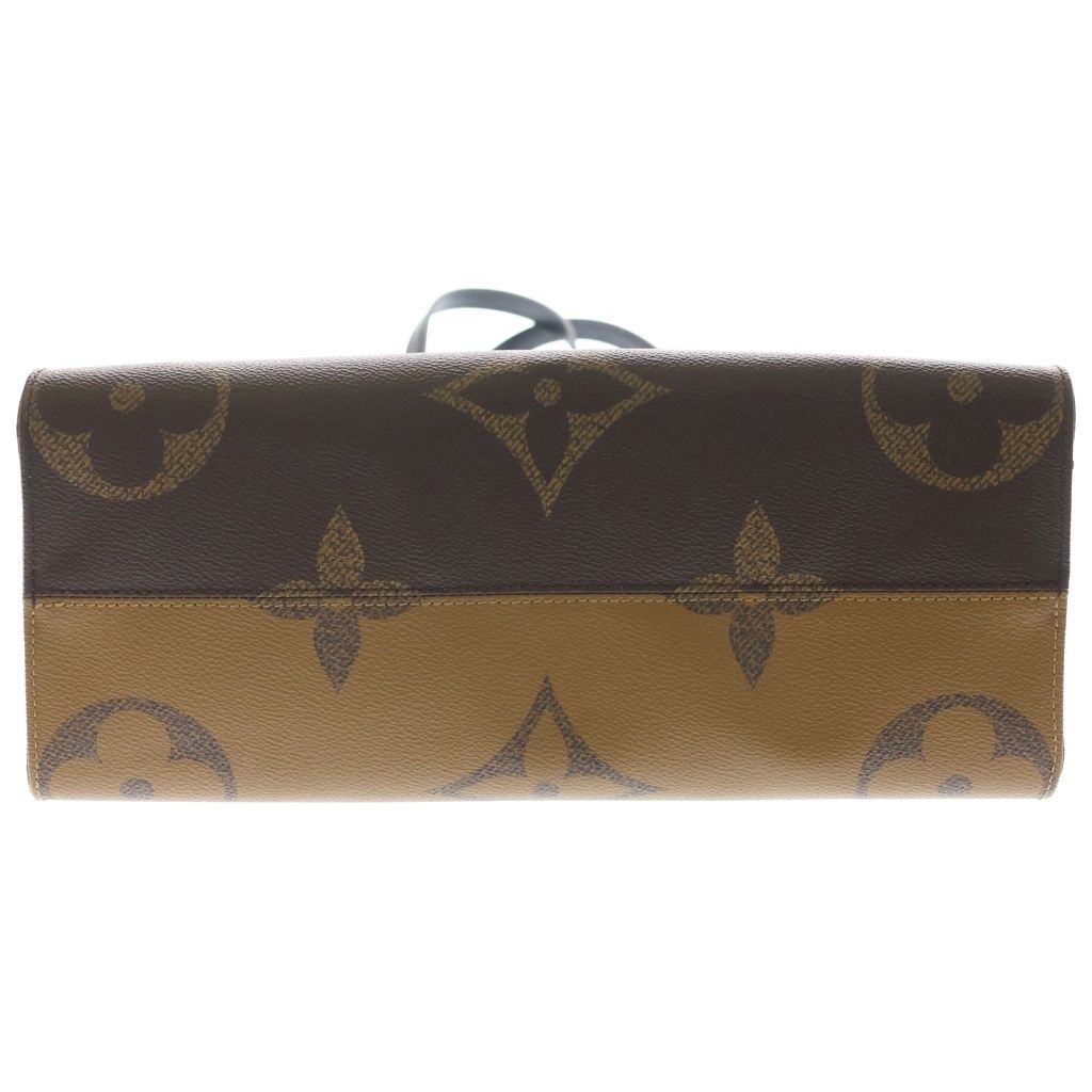 Louis Vuitton Monogram Giant On The Go MM Handbag Brown Leather Gold — view 4