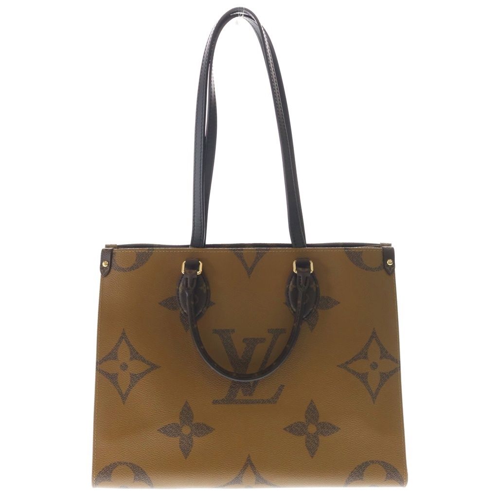 Louis Vuitton Monogram Giant On The Go MM Handbag Brown Leather Gold — view 2