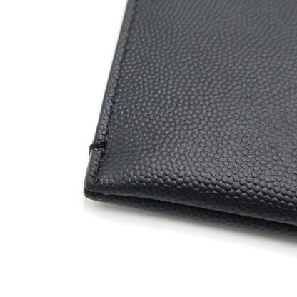 Saint Laurent Paris Logo Print Leather Clutch Black — view 4