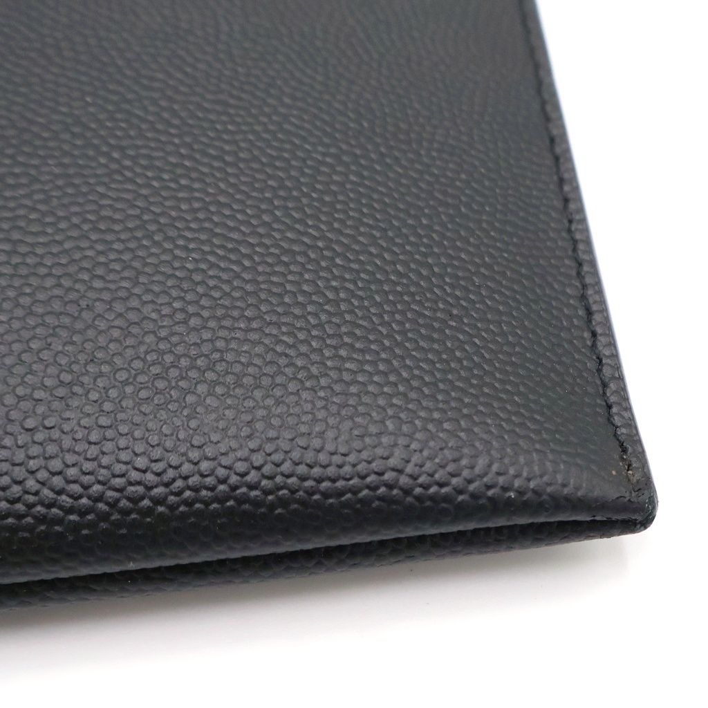 Saint Laurent Paris Logo Print Leather Clutch Black — view 5