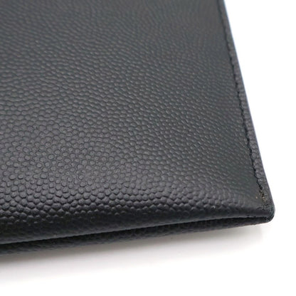 Saint Laurent Paris Logo Print Leather Clutch Black — view 5
